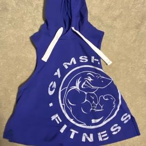 Blue gymshark sleeveless hoodie